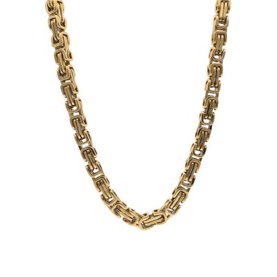 Edelstahlkette FIRETTI "Schmuck Geschenk Halskette Königskette versch. Längen" Gr. 50, gold (gelbgoldfarben), Halsketten, Herren, 50, Edelstahl, B: 6,4mm, Edelstahlkette Königskette, B:6,4mm