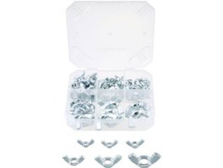 PARKSIDE® Assortiment d'écrous à oreilles ou de vis sans tête ou de goupilles fendues ou de clous (Jeu d'écrous à oreilles, 76 pcs.)