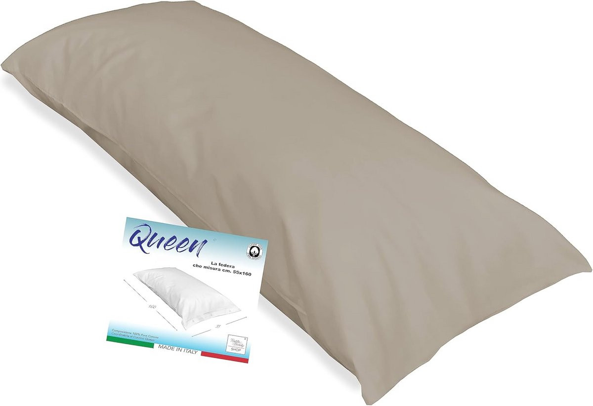 Kussensloop voor Maxi-bed Kussen 55 x 160 cm - Taupe
