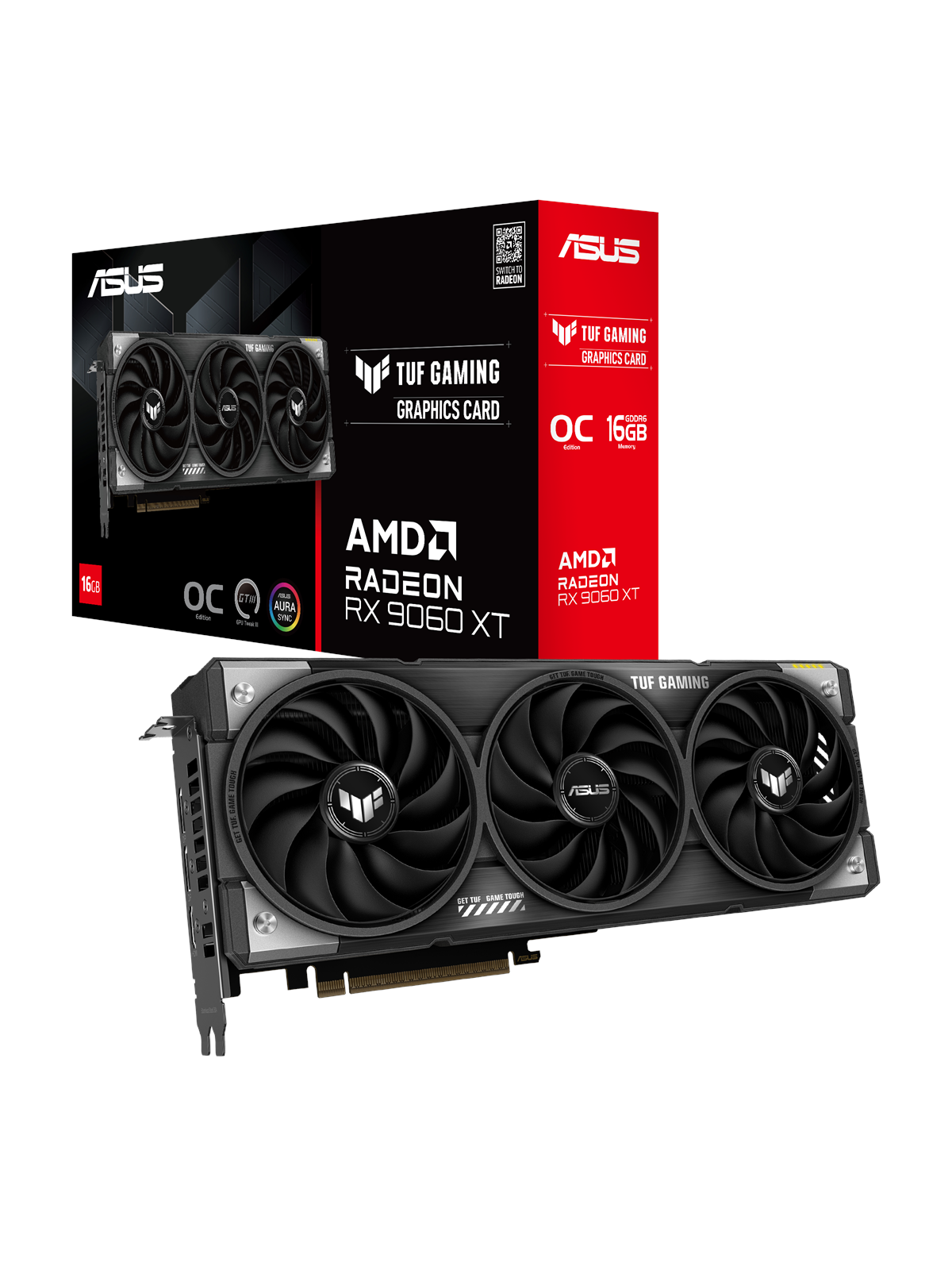 ASUS Radeon RX 9060 XT TUF OC - 16GB GDDR6 RAM - Grafikkarte
