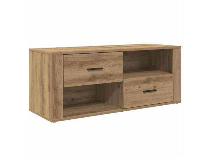 KUPTYERFG TV-Lowboard Artisan-Eiche 100x35x40 cm TV-Board mit Schublade Kompaktes Fernsehmöbel aus Holzwerkstoff mit Schublade. Passt durch die rustikale Optik hervorragend ins Wohnzimmer.