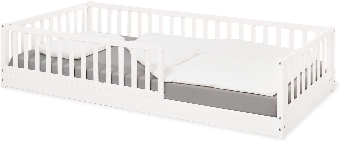 Kinderbett PINOLINO "Evi, 90 x 200 cm", Baby, Gr. Länge B: 208cm x 98cm, Höhe Bett: 44cm, weiss (weiß), Betten Kinderbett, Montessori Kinderbett um die Selbstständigkeit zu fördern weiß Länge B: 208cm x 98cm, Höhe Bett: 44cm