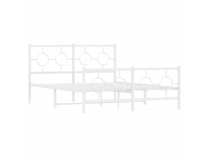 KTHLBRH Bettgestell aus Stahl, weiß, 140 x 190 cm, mit Kopfteil Bettgestell aus Metall, Lattenrost inklusive, 26 cm Untergestell, stabile Konstruktion