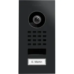 DoorBird D1101V Unterputz IP Video Türsprechanlage Graphitschwarz (Polar Raven), pulverbeschichtet, seidenmatt