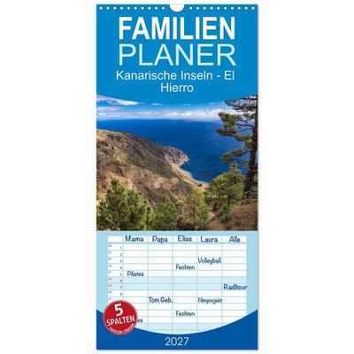 Familienplaner 2027 - Kanarische Inseln - El Hierro mit 5 Spalten (Wandkalender, 21 x 45 cm) CALVENDO