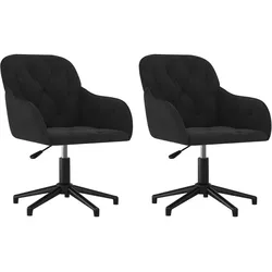Décoshop26 - Set aus 2 Esszimmer-/Bürostühlen mit drehbaren Sitzen und verstellbarer Höhe in schwarzem Samt DEC025293 DEC025293