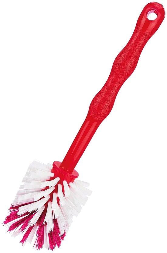Benza Ibenzoa Mixer-reinigingsborstel met nylonborstels, ronde borstelkop en antislip handvat, roze, 1 stuk