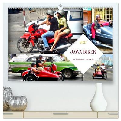 JAWA BIKER - Ein Motorrad der CSSR in Kuba (hochwertiger Premium Wandkalender 2027 DIN A2 quer), Kunstdruck in Hochglanz