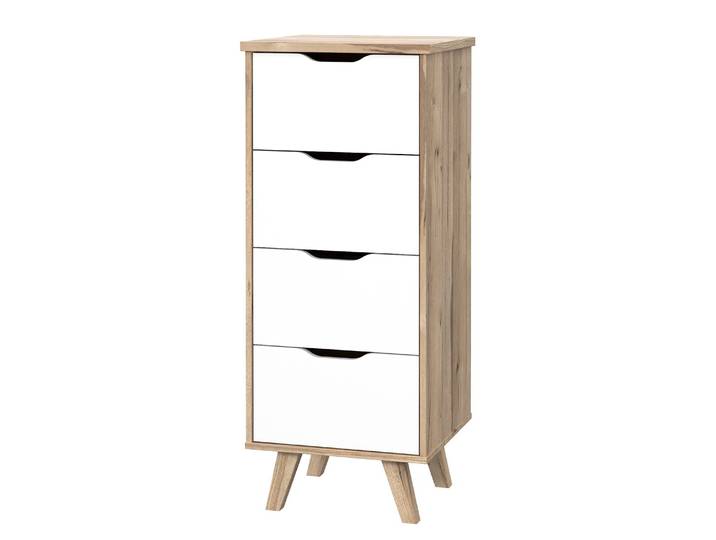 Kommode Weser III 45 x 109 x 42cm Braun/Weiß