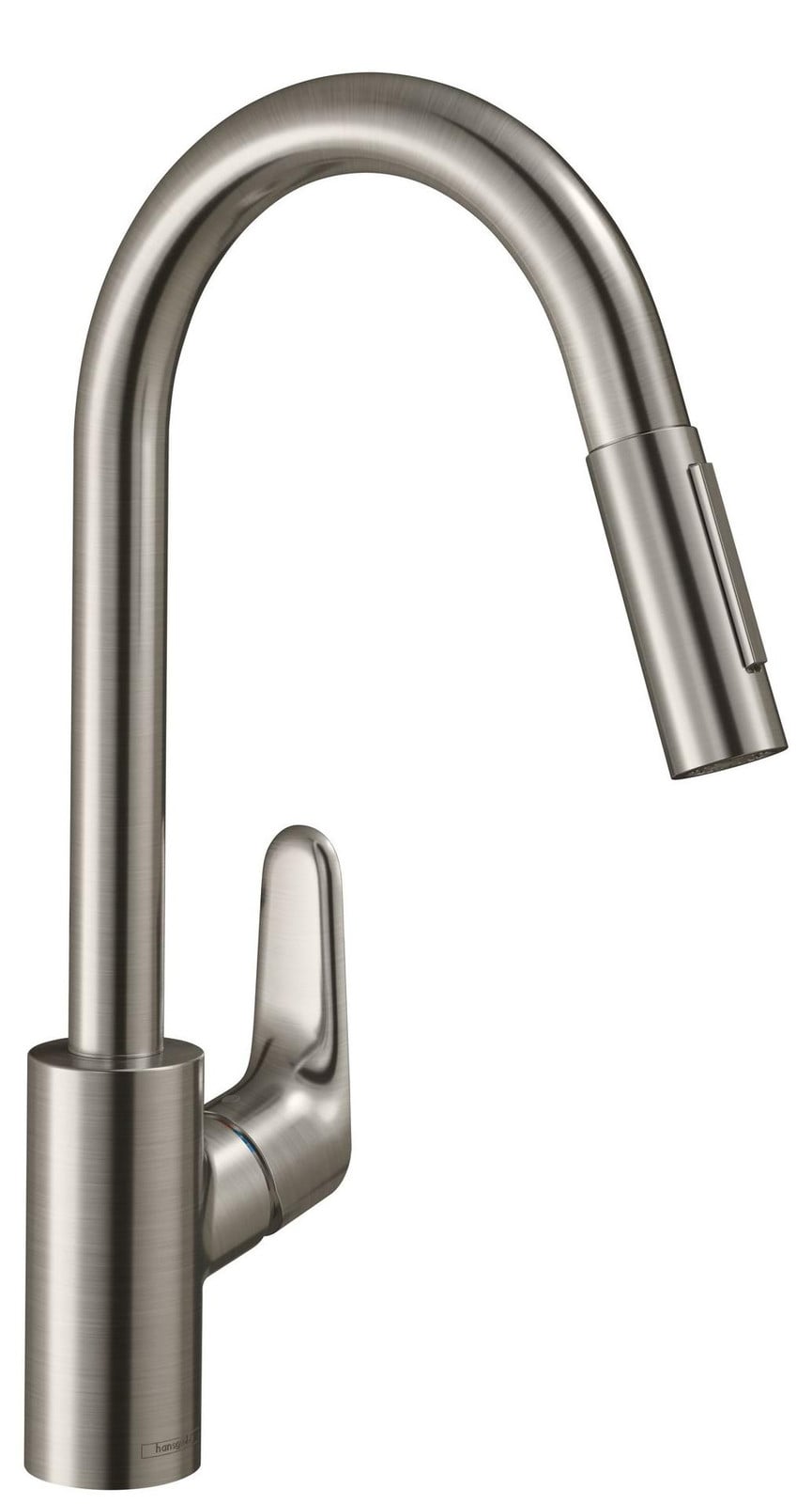 Hansgrohe Focus spoelwastelmengkraan met uittrekbare douchekop, roestvrijstalen look
