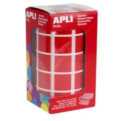 Apli 1770 quadratische Gommetten, 20x20 mm, auf Rolle, Farbe Rot
