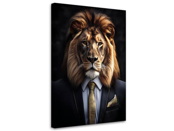 Feeby Wandbild löwentiere im anzug, Schwarz, Tiere, Rechteckig, 60x90 cm, Bilder & Rahmen, Bilder, Leinwandbilder