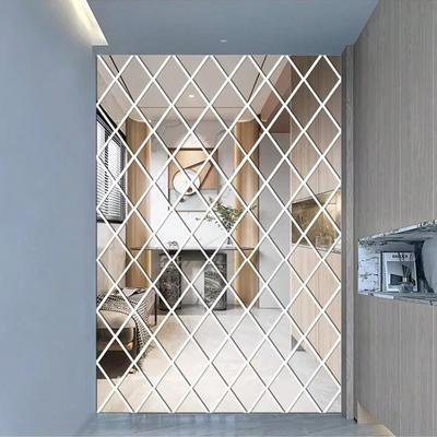 All Categories Goods Multi piece Combination Diamond shaped 3D Mirror Wall Stickers, Splicing Stickers For Wall Decor m