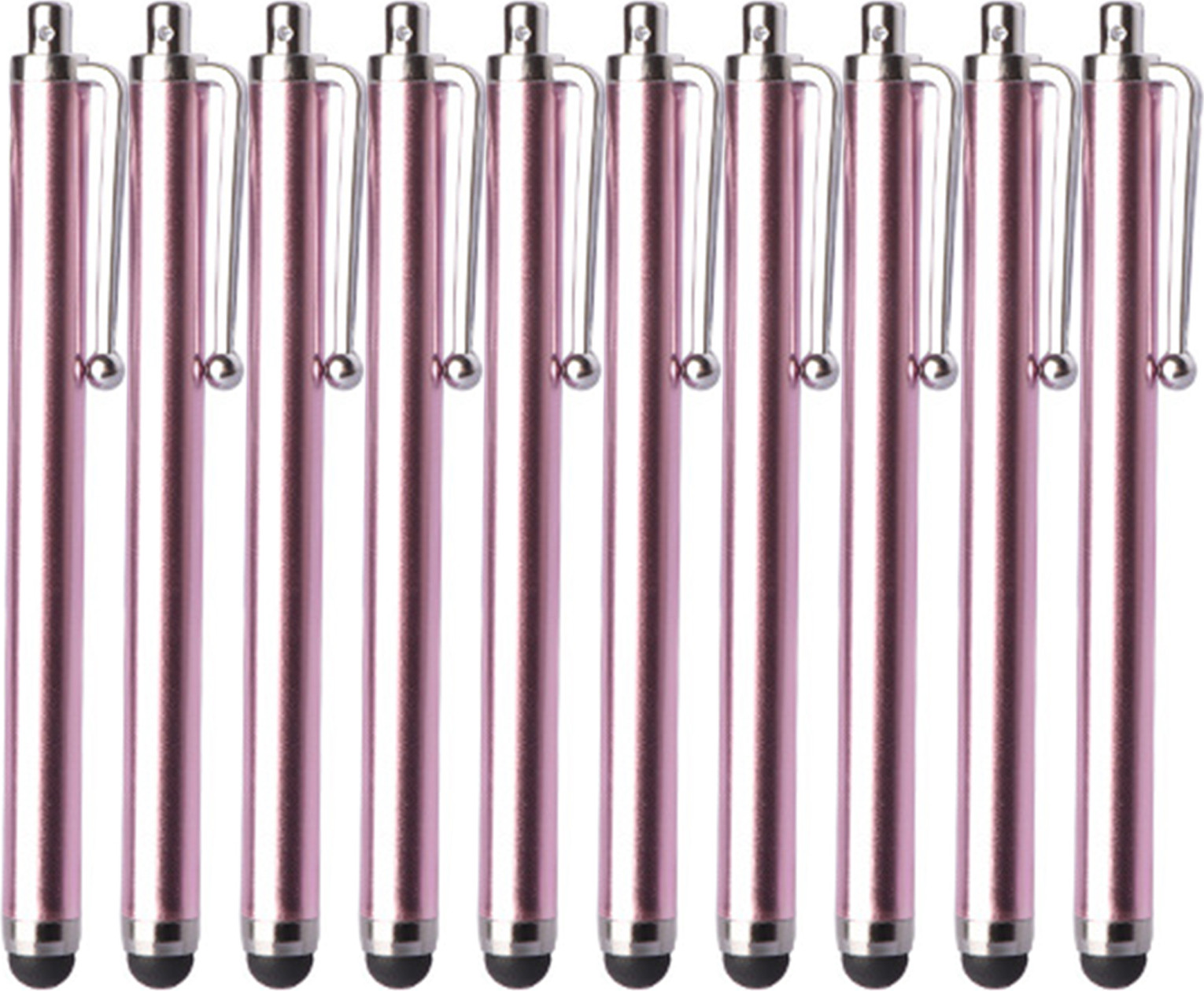 Bmen Set van 10 Universele Capacitieve Touchscreen Stylus met Ronde Kop, Aluminium, Roze