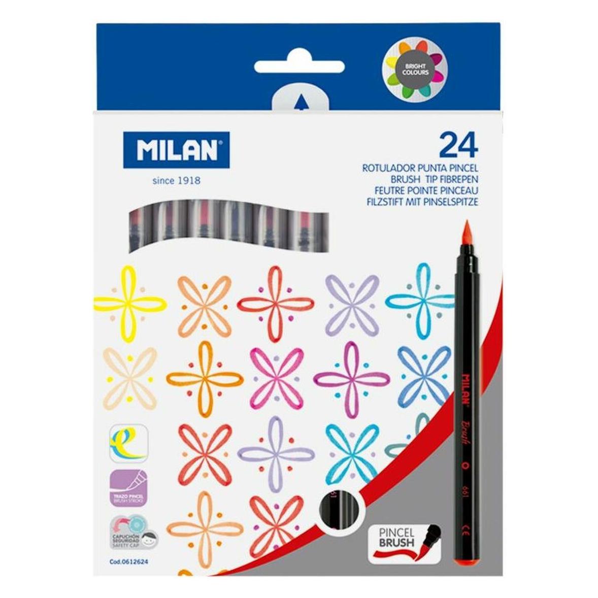 Milan Marker-Set 24 Stücke Pinsel Bunt (24x) (0612624)
