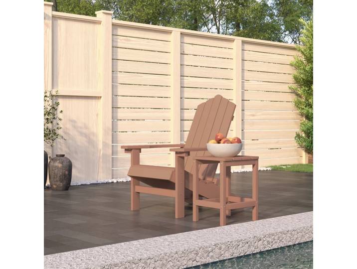 vidaXL Adirondack-Gartenstuhl mit Tisch HDPE Braun