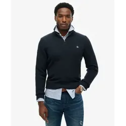 Superdry für Herren. M6110706A Rollkragenpullover mit Reißverschluss marineblau (S), Lässig, Baumwolle