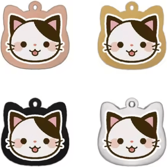 Inspire Picks Personalized Stainless Steel Pet Name Tag With Colorful Pattern Design 8 gold