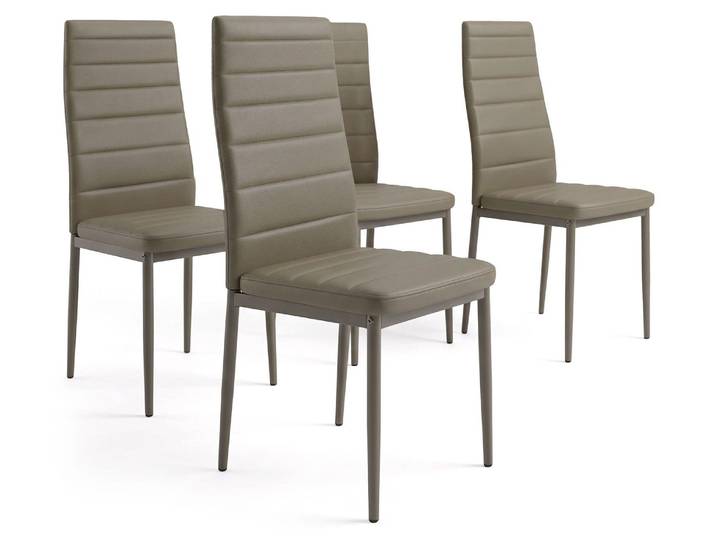 MENZZO Lot de 4 chaises Stratus Taupe