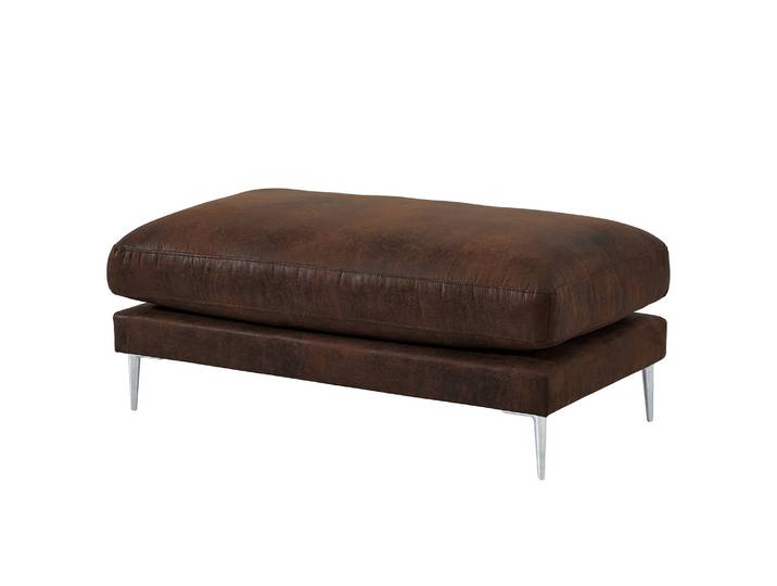 Repose-pieds capitonné Kelson 122 x 47 x 122cm Marron Microfibre Goda: Marron bison