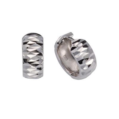 Paar Creolen FIRETTI "Schmuck Geschenk Silber 925 diamantiert", silber (silberfarben), Ohrringe, Damen, Silber 925 (Sterlingsilber)