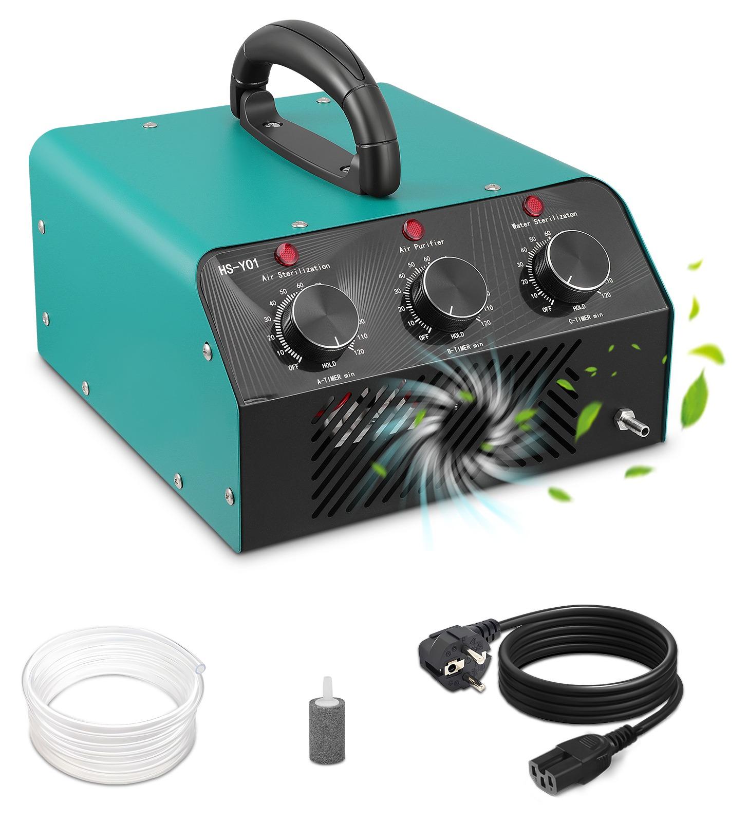 Ozon-Generator - Ozon-Luftreiniger - Ozonleistung 60000 mg/h - Für bis zu 200 m² - 120-Minuten-Timer - Für Autos, Wohnungen und Büros