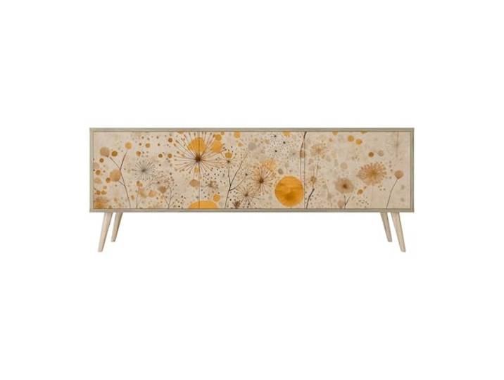 Healancy Biomedical TV Schrank mit Türen - Kommode - Fernsehschrank - Lowboard - Fernsehtisch - Wohnzimmer Möbel - Board mit Stauraum - Tisch - Sideboard - Fernsehrregal Riva-Eiche