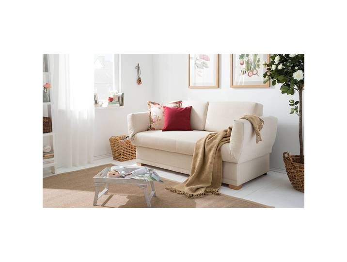Schlafsofa Gardner II Beige/Creme Webstoff 176 x 84 x 86cm Modern