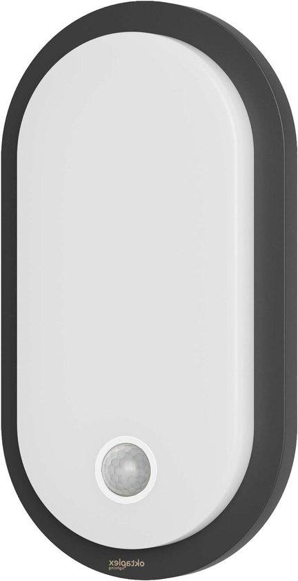 Oktaplex LED Buitenlamp met Sensor en Continu Licht Modus - Antraciet - 21 x 11 cm