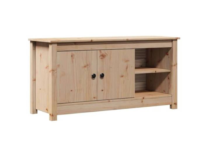 KGFHERENB TV-Schrank Massivholz Kiefer 103x36,5x52 cm Lowboard Rustikales Lowboard für Wohnzimmer und Flur, 2 Türen mit Einlegeboden bieten geschützten Stauraum für Medien.