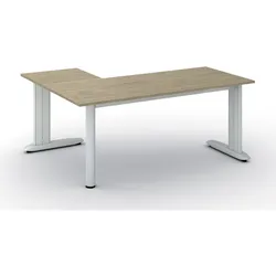 Büroschreibtisch PRIMO FLEXIBLE, 180x140 cm, Eiche natur