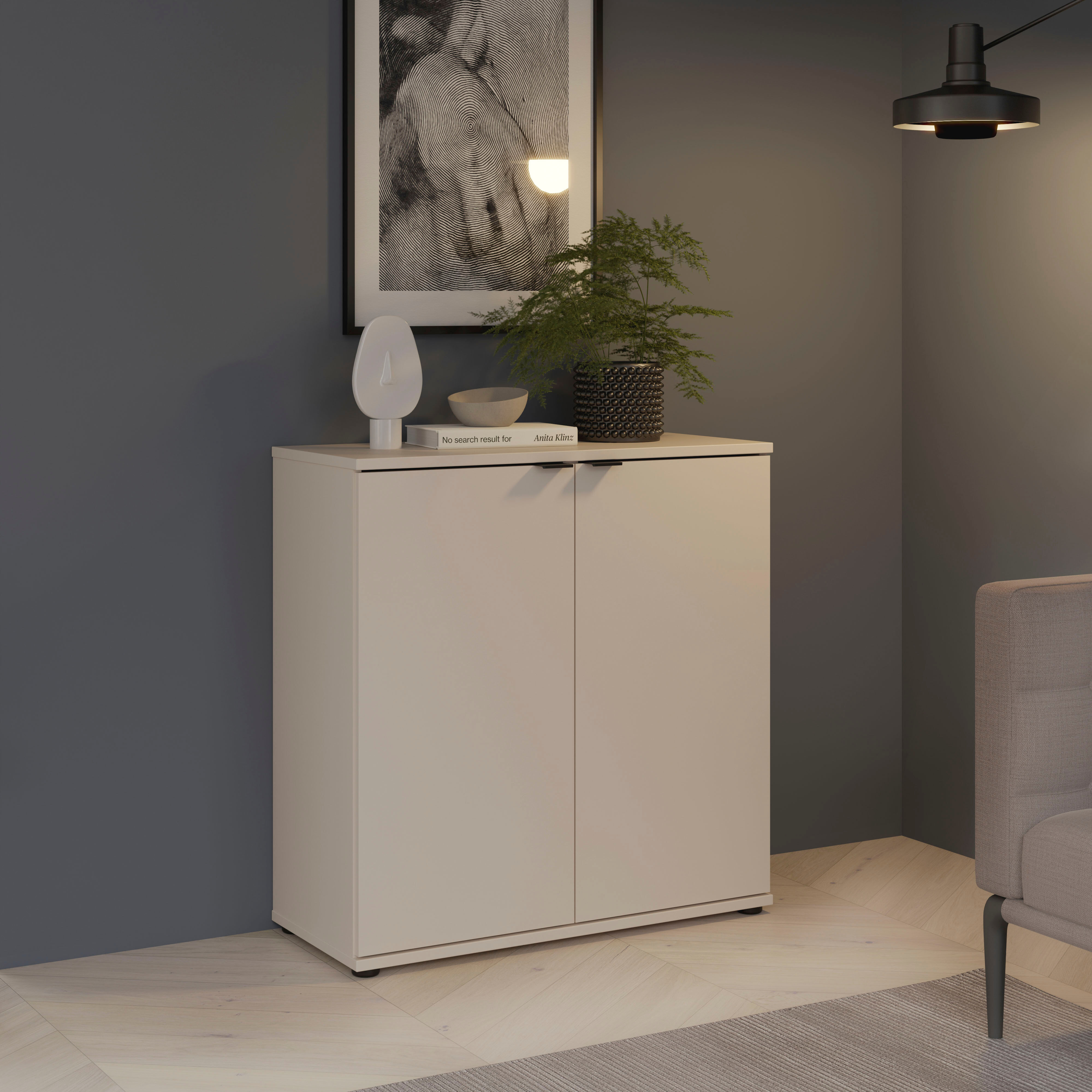 Kommode FORTE "Ganymede", beige (kashmir beige), B:80,1cm H:82,3cm T:34,1cm, Holzwerkstoff, Sideboards, Kommode, Kommode, Stauraum, Metallgriffe, 4 Dekore, Breite 80,1cm kashmir beige B/H/T: 80,1cm x 82,3cm x 34,1cm, 2 Stk.