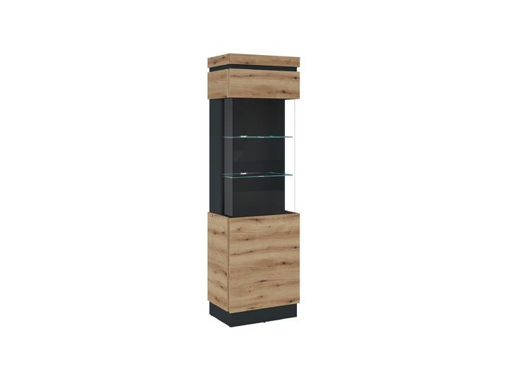 Vitrine mit Glastür Coast Evoke Eiche - grau Breite 60 cm - CORTE