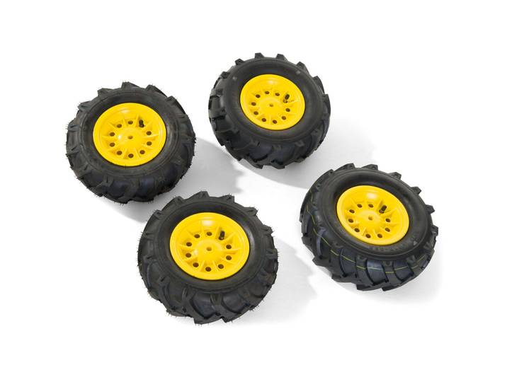 Luftreifen-Kit 310x95/325x110 Rolly Toys Schwarz Kunststoff - Farbe: Schwarz/Gelb - Trettraktor