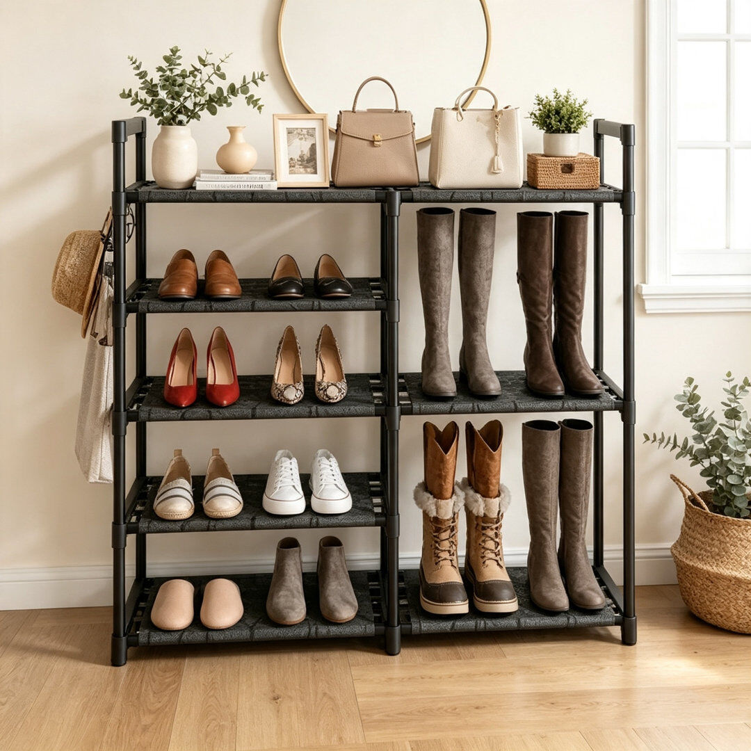 Corrigan Studio 12 Pair Shoe Rack Black 12