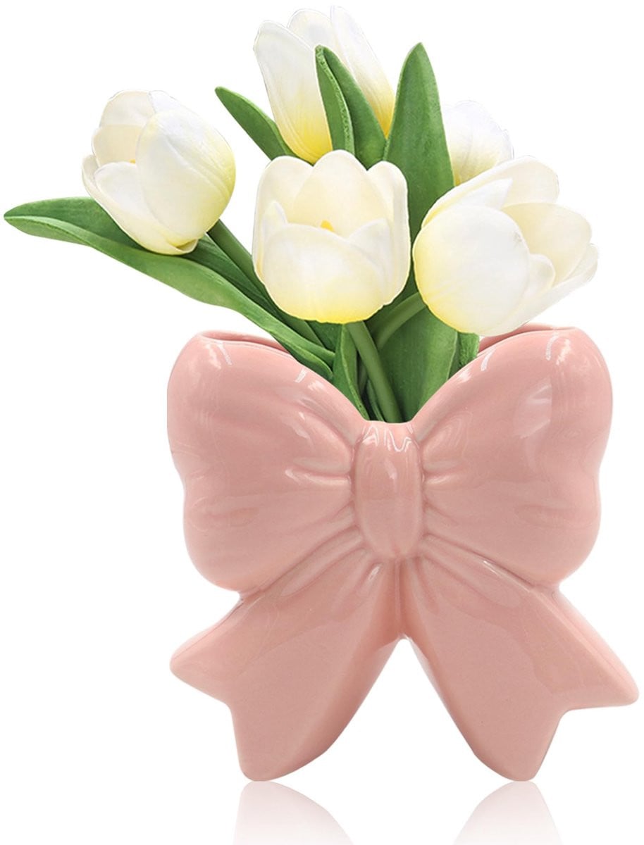 Omgoods Mini Keramische Vaas in Roze voor Bloemen