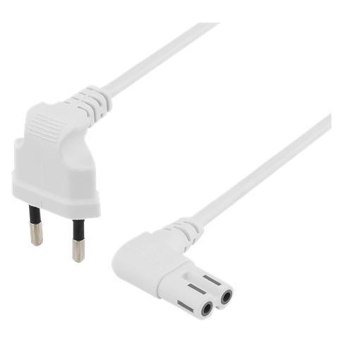 Deltaco Kbl apparatkabel ojordad Vinklad 5m Vit (5 m) (DEL-109BV)