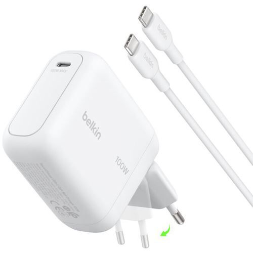 BELKIN BOOSTCHARGE 100W USB-C GAN LADE STECKER INKL 15M USB-C / USB-C K weiss