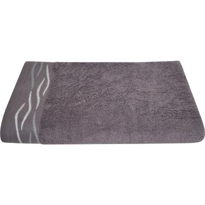 Duschtuch DYCKHOFF "Wave", grau, B:70cm L:140cm, Frottier, Baumwolle, Handtücher, mit Jacquard-Bordüre