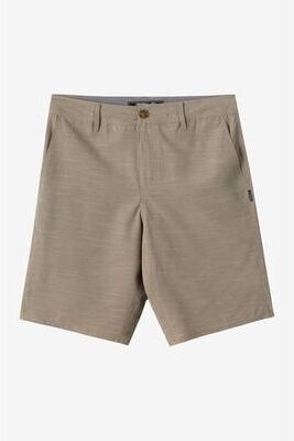 O'Neill s Portola Slub Check 20"" Hybrid Shorts in Khaki, Size 40, Elastane/Polyester"