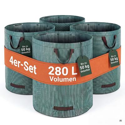 GARDEBRUK® Laubsack PopUp mit Tragegriffen 4 Stück je 280 L