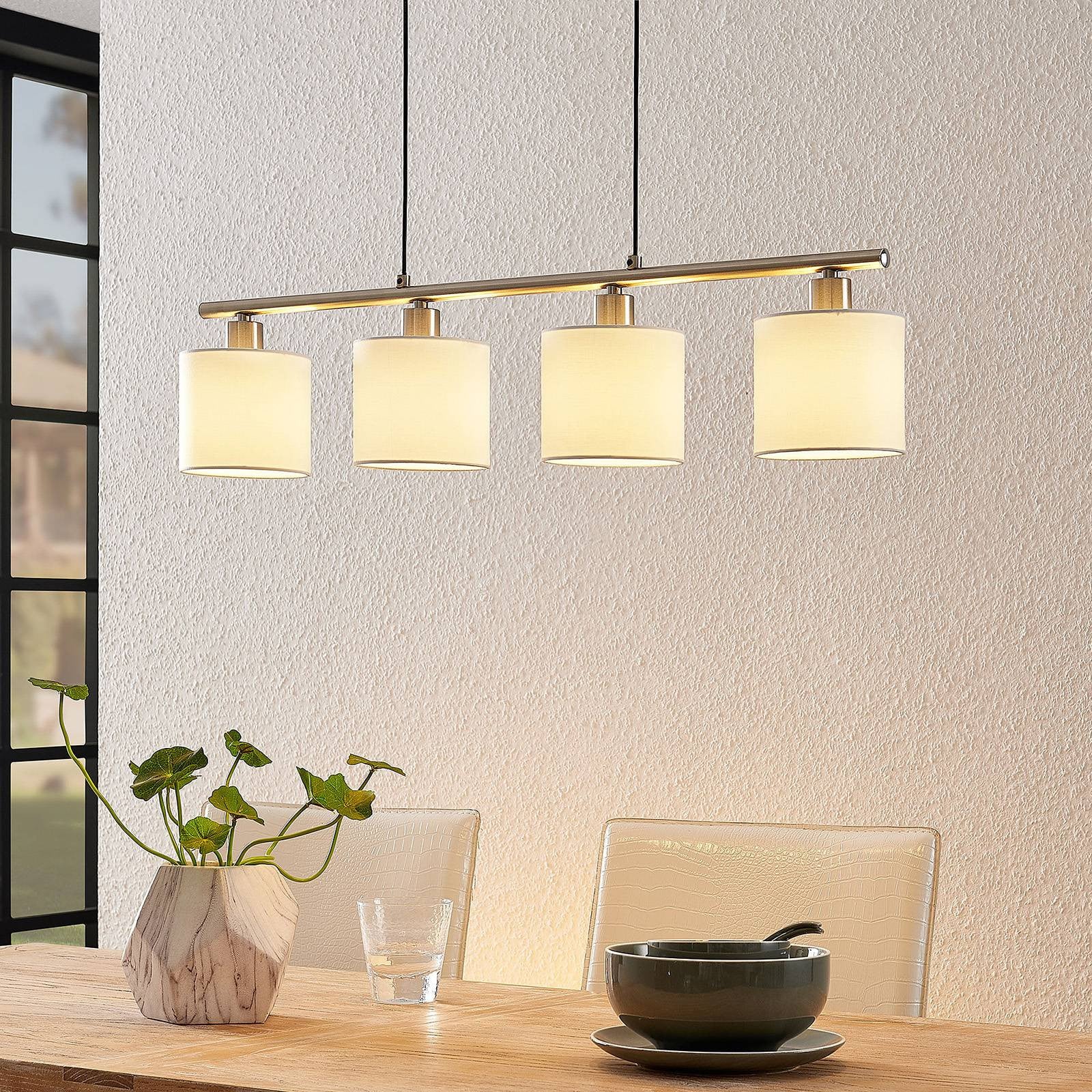 Lindby Hanglamp Modern Wit, Dimbaar, Metaal en Glas