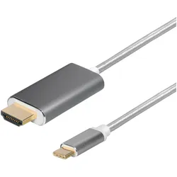 Maxtrack Verbindungskabel (1.50 m), Videokabel, Grau, Silber