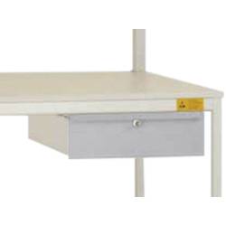 Manuflex LC4133.9006 ESD ESD-Einzelschubfach in Alusilber ähnlich RAL 9006, mit Schloss, BxTxH= 425 x 550 x 135 mm