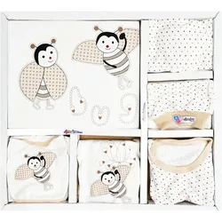 Biene Baby Erstausstattungspaket 10-teilig aus 100% Baumwolle -