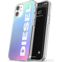 Diesel Snap Case Holographic White Logo (Apple iPhone 12 mini), Smartphone Hülle, Mehrfarbig