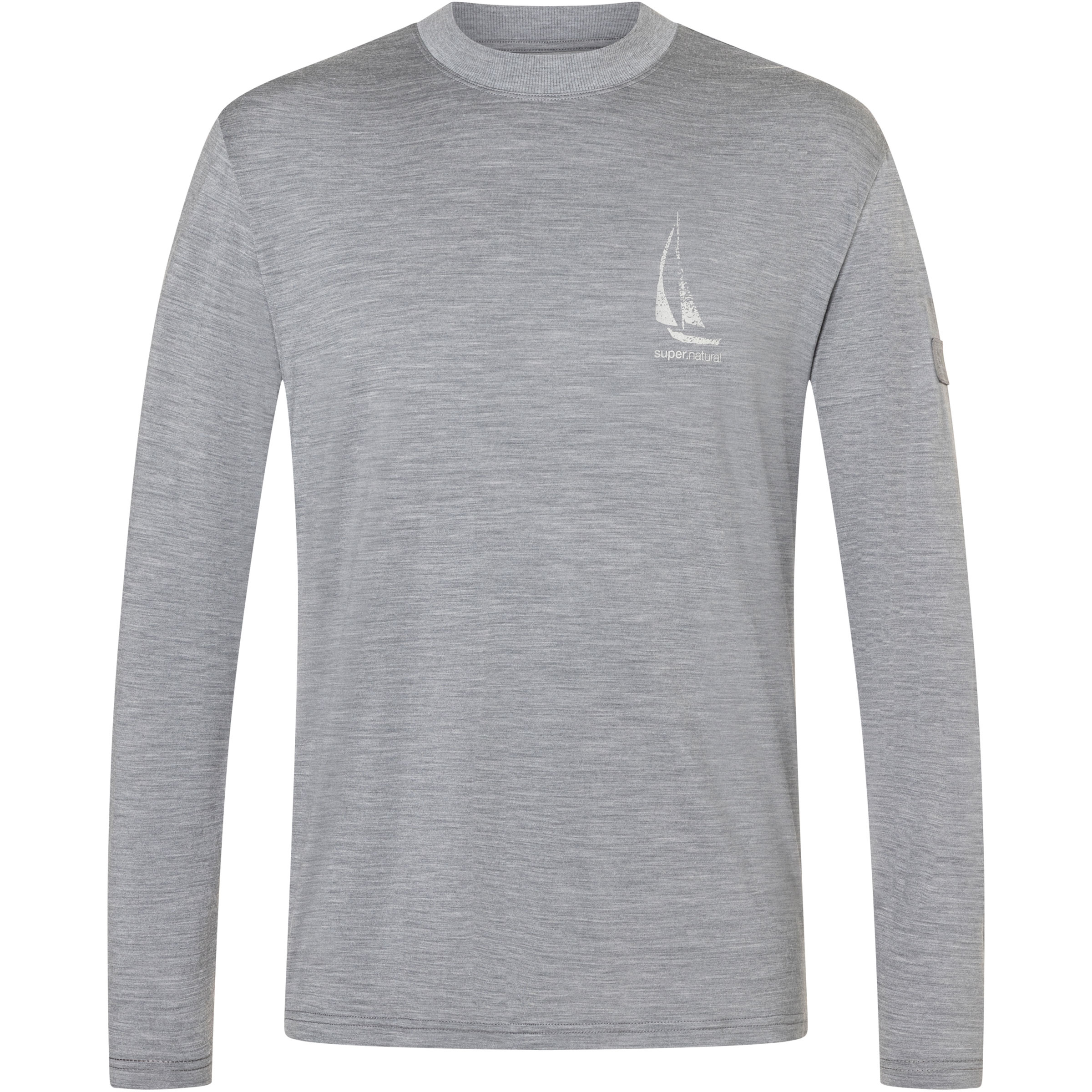Super.Natural Sailing Boat J Herren Longsleeves grau Größe S Lifestyle Hautfreundlich Merinowolle | Primaloft