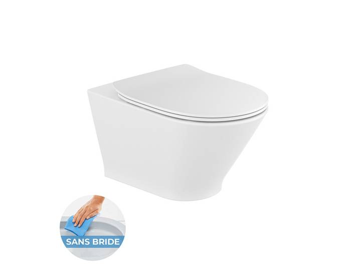 Pack WC suspendu GAP ROUND sans bride + Abattant softclose