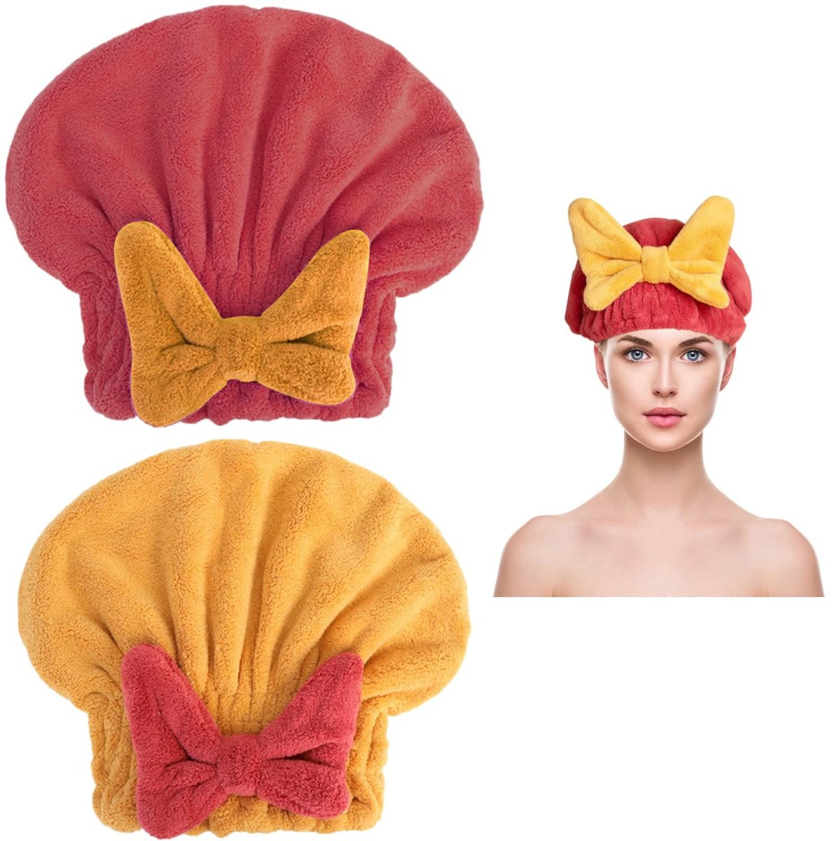 Allecto Microfiber Haar Handdoek - Sneldrogende Haar Turban - Super Absorberend en Zacht
