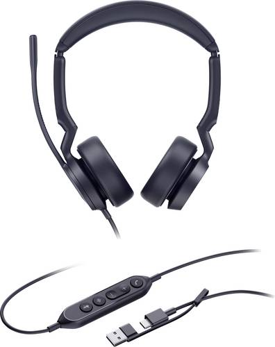 Yealink UH44 Dual UC USB-C/A On Ear Headset kabelgebunden Schwarz Telefon